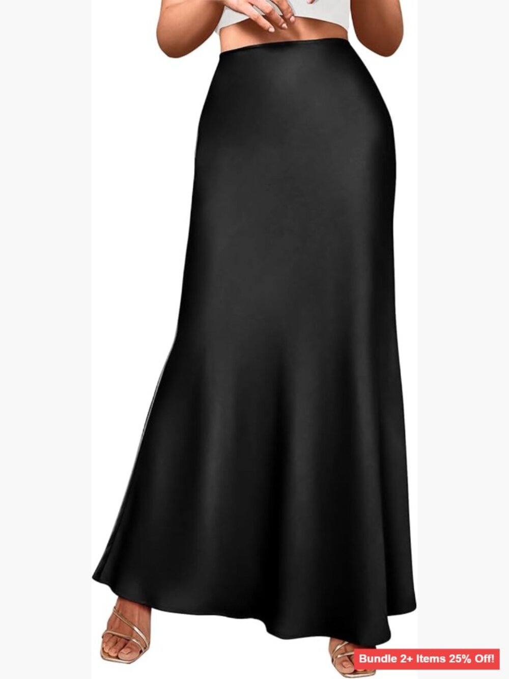 Silk Satin Maxi Skirt High Waist Mermaid Hem Cocktail Wedding Party